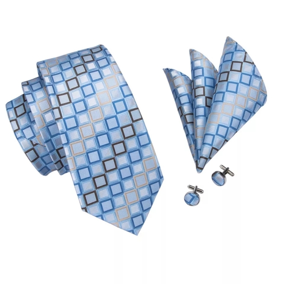 BLEWZ SILK TIE~SQUARE~CUFF SETZ - Picture 3 of 8